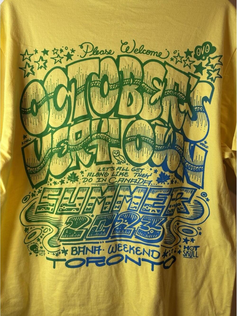 OVO Octobers Very Own BANA Weekend Shirt Yellow Small